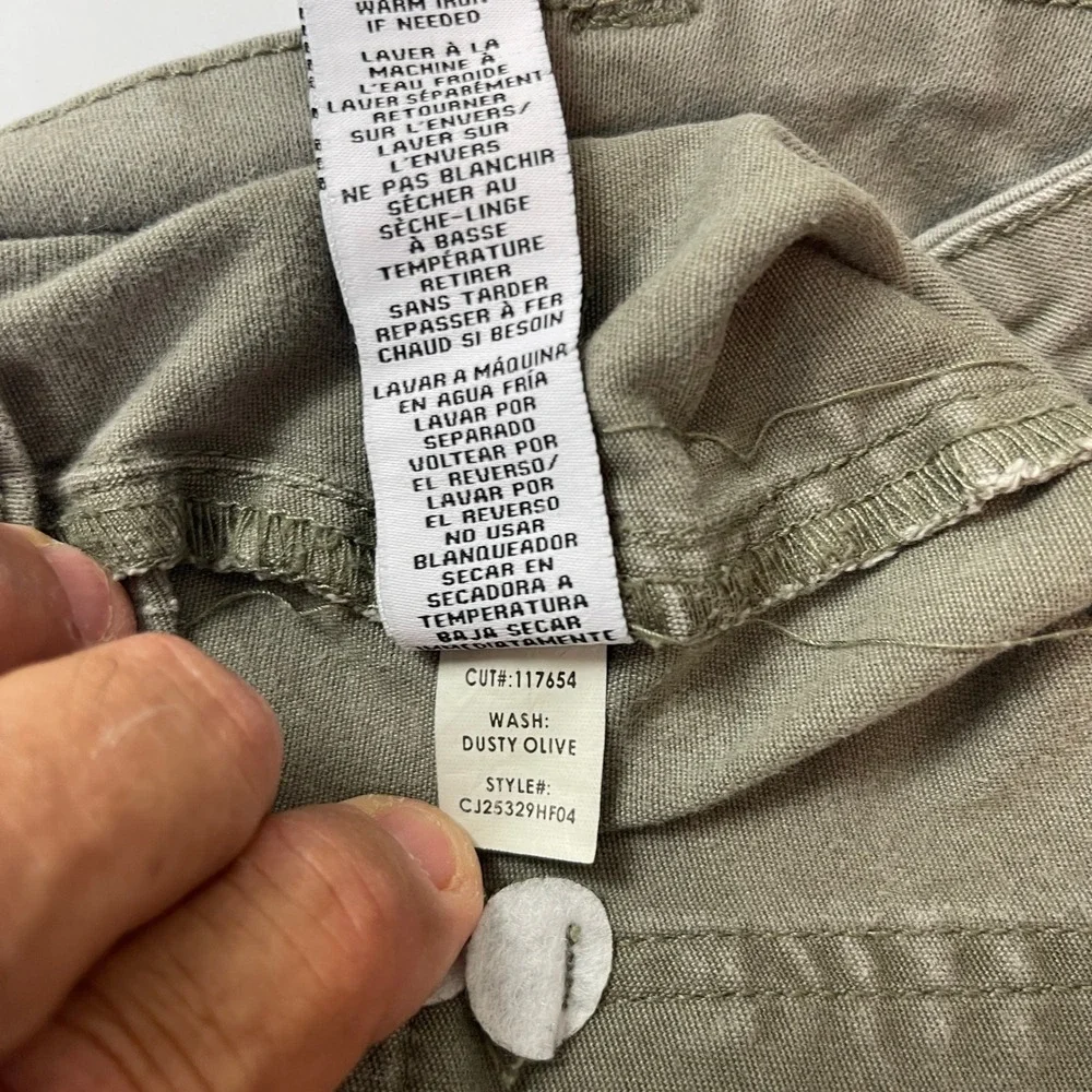 RE Generation Cargo Pants Womens 9 Olive High Rise Straight Gorpcore Granola
